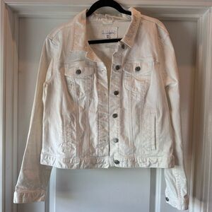 Loft Size XL Classic White Denim Jacket